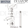 Bristan Pivot Basin Mixer Clicker Waste Spares